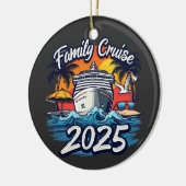 Gezinscruise 2025 Gezins Matching Bemannings schip Keramisch Ornament (Links)