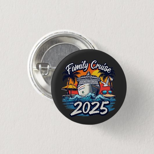 Gezinscruise 2025 Gezins Matching Bemannings schip Ronde Button 3,2 Cm (Voorkant /achterkant)