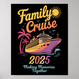 Gezinscruise 2025 Tie Dye Gezins Vakantie Matching Poster