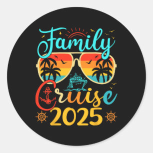 Gezinscruise 2025 Zomer Vakantie Matchende Familie Ronde Sticker