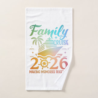 Gezinscruise 2026 Kleurrijk Tropisch Bad Handdoek