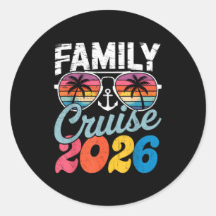 Gezinscruise 2026 zomer vakantie bijpassende famil ronde sticker