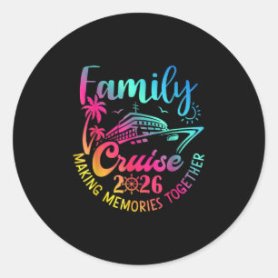 Gezinscruise 2026 Zomer Vakantie Matching Familie Ronde Sticker