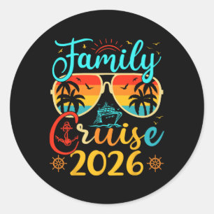 Gezinscruise 2026 Zomer Vakantie Matching Familie Ronde Sticker