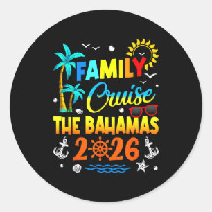 Gezinscruise Bahama's 2026 Zomer Matching Vac Ronde Sticker