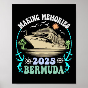 Gezinscruise Bermuda 2025 Zomer Vakantie Matching Poster
