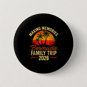 Gezinscruise Bermuda 2026 Zomer Vakantie Matching Ronde Button 5,7 Cm