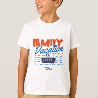 Gezinscruise Kids Vakantie Oranje/Blauw T-shirt