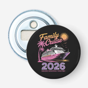 Gezinscruise-team 2026 Vakantie Matching Reis Button Flesopener