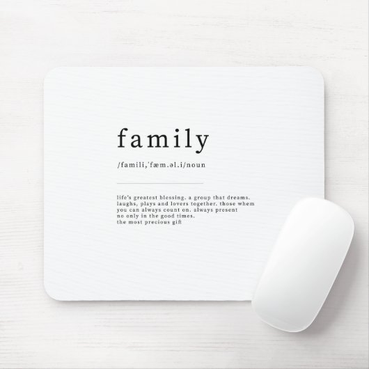 gezinsdefinitie dictionary Art Print Quottes Muismat (Met muis)