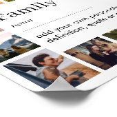 Gezinsdefinitie Gepersonaliseerde 16 Fotocollage Poster (Hoek)