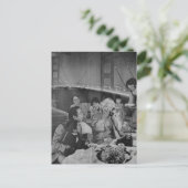 Gezinsdiner bij de brug briefkaart (Staand voorkant)