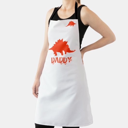 Gezinsdinosaurussen Aangepaste Mannen vrouwen Rood Schort (Insitu)