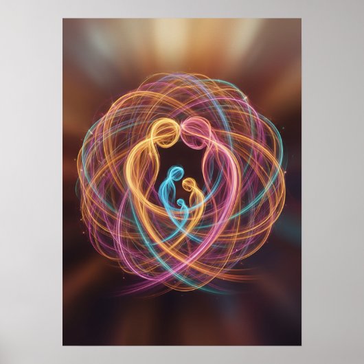 Gezinseenheid in abstract poster (Voorkant)