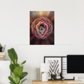 Gezinseenheid in abstract poster (Thuiskantoor)