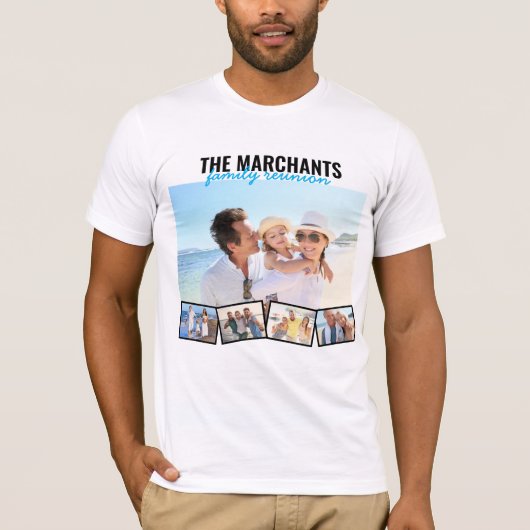 Gezinsfoto Collage Editable Reunion Persoonlijk T-shirt (Voorkant)