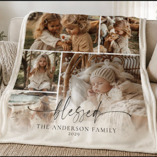 Gezinsfoto Collage Memorabilia  Fleece Deken