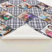 Gezinsfoto Collage Persoonlijk Blauwe Grijze Pset Sherpa Deken (3/4)