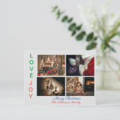 Gezinsfoto Collage Vier Foto's Kerst Briefkaart (Staand voorkant)