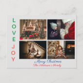 Gezinsfoto Collage Vier Foto's Kerst Briefkaart (Voorkant)