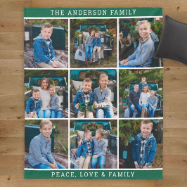 Gezinsfoto Collage Vrede Liefde Fleece Deken