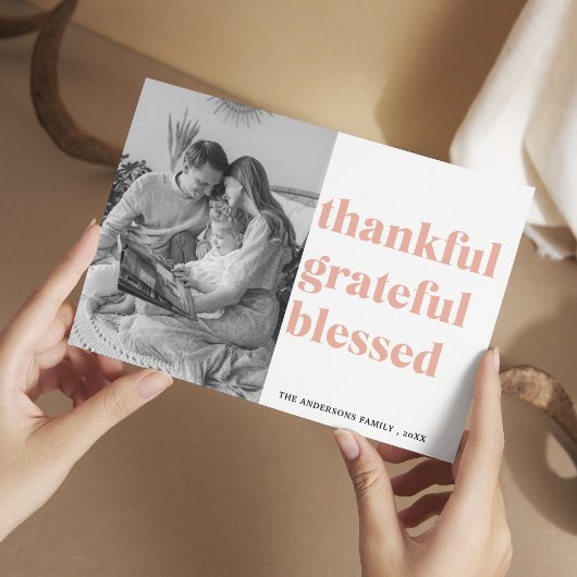 Gezinsfoto | Dankbaar Gezegend Briefkaart