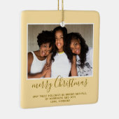 Gezinsfoto Eenvoudig minimalistisch kerstscript Keramisch Ornament (Rechts)