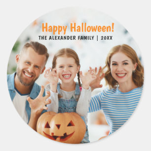 Gezinsfoto Gelukkig Halloween Ronde Sticker
