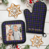 Gezinsfoto Gepersonaliseerde Trendy Kerstspel Ovenwant & Pannenlap Set