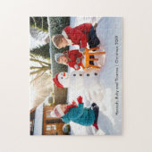 Gezinsfoto Kerstcadeau Gepersonaliseerd Legpuzzel (Verticaal)