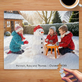 Gezinsfoto Kerstcadeau Gepersonaliseerd Legpuzzel