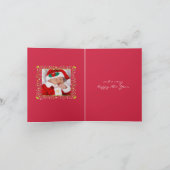 Gezinsfoto kerstkaart rode mistletoe & sterren feestdagen kaart (Binnen)