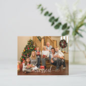 Gezinsfoto kerstmis briefkaart (Staand voorkant)