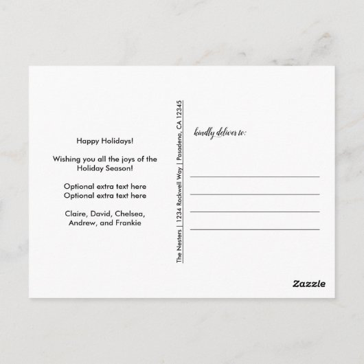 Gezinsfoto kerstmis briefkaart (Achterkant)