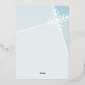 GEZINSFOTO moderne vakantie sneeuwvlok blauw Folie Feestdagenkaart (Achterkant)
