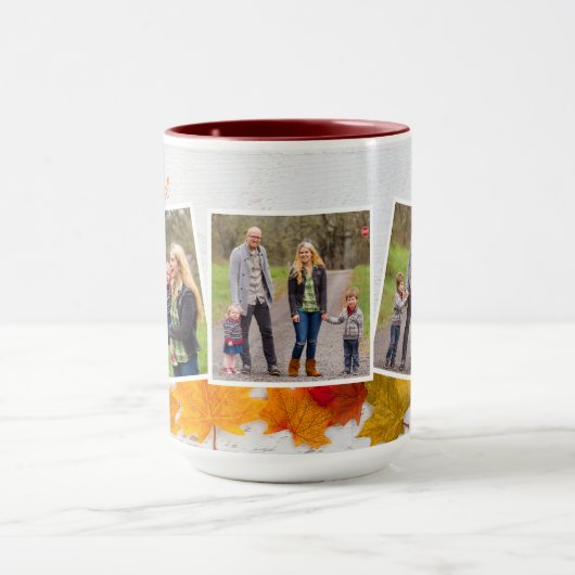 Gezinsfoto: prachtige lederen Thanksgiving Mok (Midden)