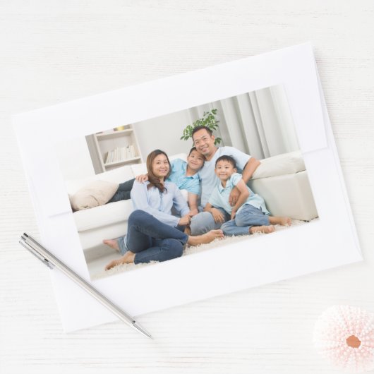 Gezinsfoto Rechthoekige Sticker (Envelop)
