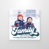 Gezinsfoto Retro Typografie gepersonaliseerd Foto Afdruk
