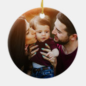 Gezinsfoto schattig in Londen, kerstmis Keramisch Ornament (Achterkant)