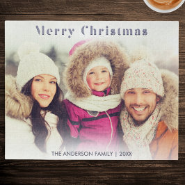 Gezinsfoto Winter Vakantie Modern Gelukkig Kerstmi Legpuzzel