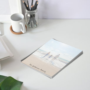 Gezinsfoto zomervakantie monogram notitieblok