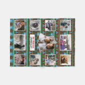 Gezinsfotocollage 11 aangepast kerstpatroon fleece deken (Voorkant (Horizontaal))