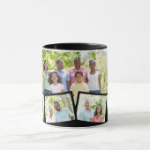 Gezinsfotocollage - 5 foto's en aangepaste tekst mok (Midden)