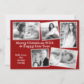 Gezinsfotocollage, aangepast kerstfeest feestdagenkaart (Voorkant)