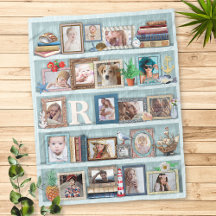 Gezinsfotocollage Beach Bookcase, speciaal geperso