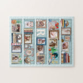 Gezinsfotocollage Beach Bookcase, speciaal geperso Legpuzzel (Horizontaal)