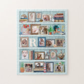 Gezinsfotocollage Beach Bookcase, speciaal geperso Legpuzzel (Verticaal)