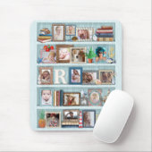 Gezinsfotocollage Beach Bookcase, speciaal geperso Muismat (Met muis)