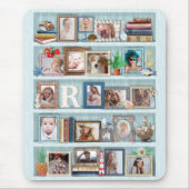 Gezinsfotocollage Beach Bookcase, speciaal geperso Muismat (Voorkant)