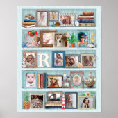 Gezinsfotocollage Beach Bookcase, speciaal geperso Poster (Voorkant)